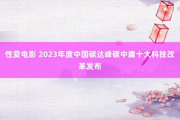 性爱电影 2023年度中国碳达峰碳中庸十大科技改革发布