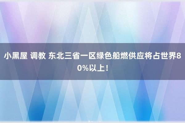 小黑屋 调教 东北三省一区绿色船燃供应将占世界80%以上！