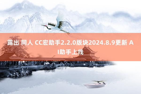 露出 同人 CC宏助手2.2.0版块2024.8.9更新 AI助手上线