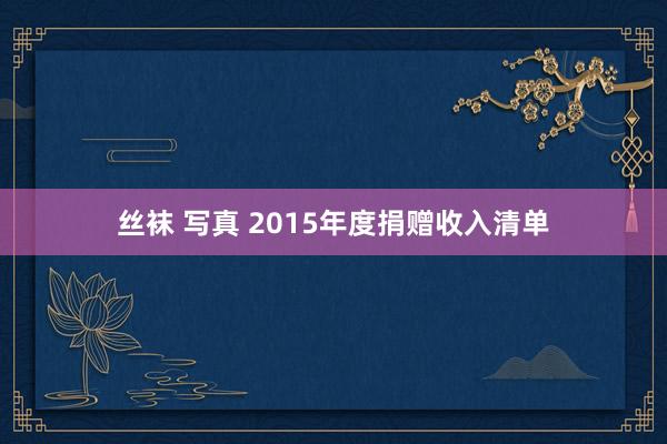 丝袜 写真 2015年度捐赠收入清单